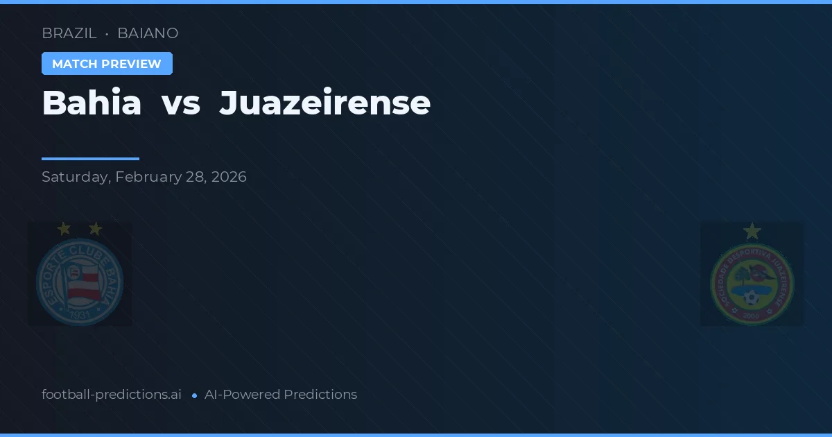 Bahia vs Juazeirense — prognóstico e prévia do jogo
