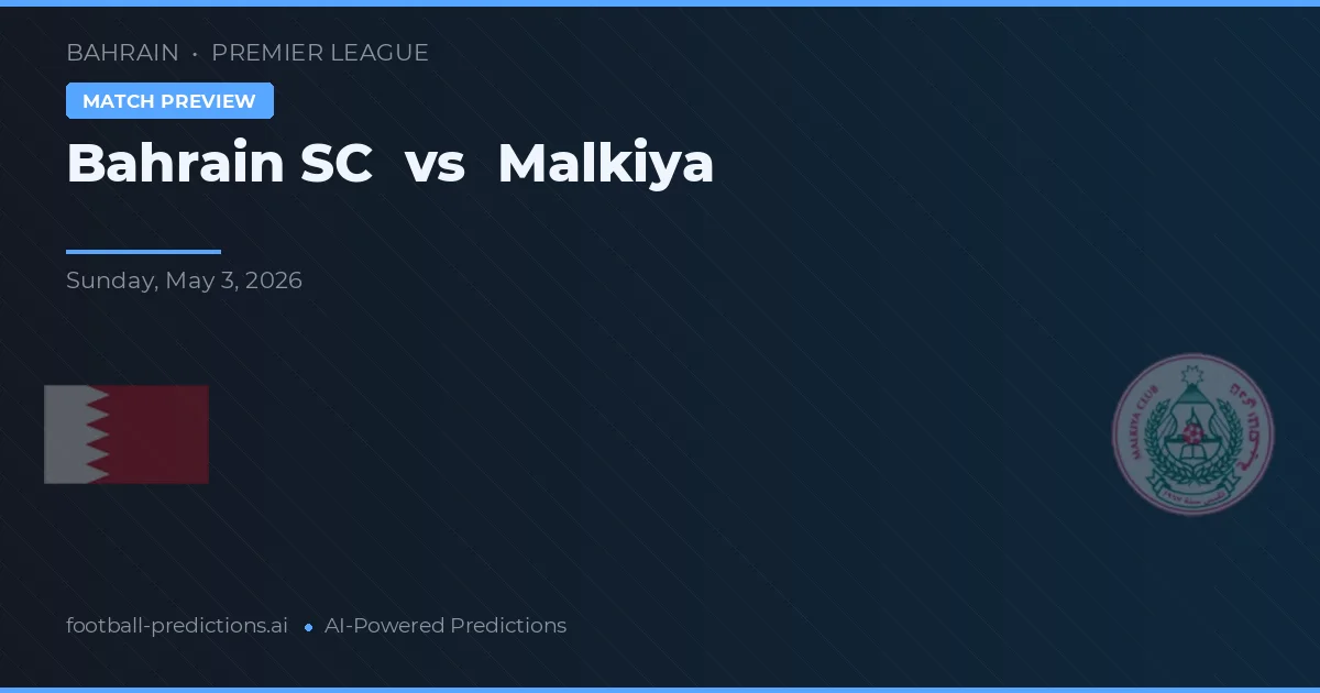 Bahrain SC vs Malkiya — prognóstico e prévia do jogo