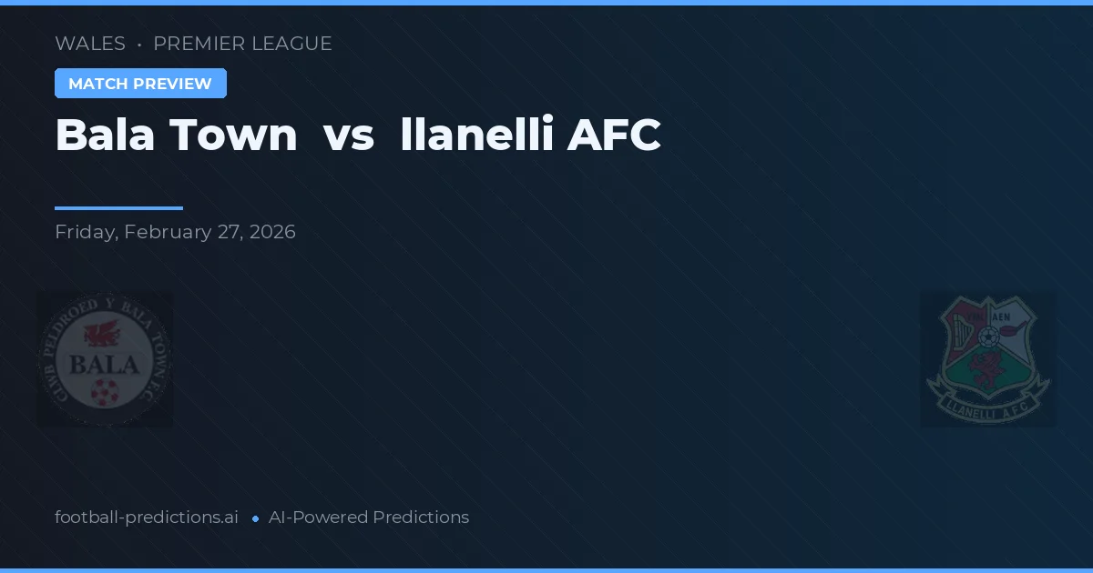 Bala Town vs Llanelli AFC — prognóstico e prévia do jogo