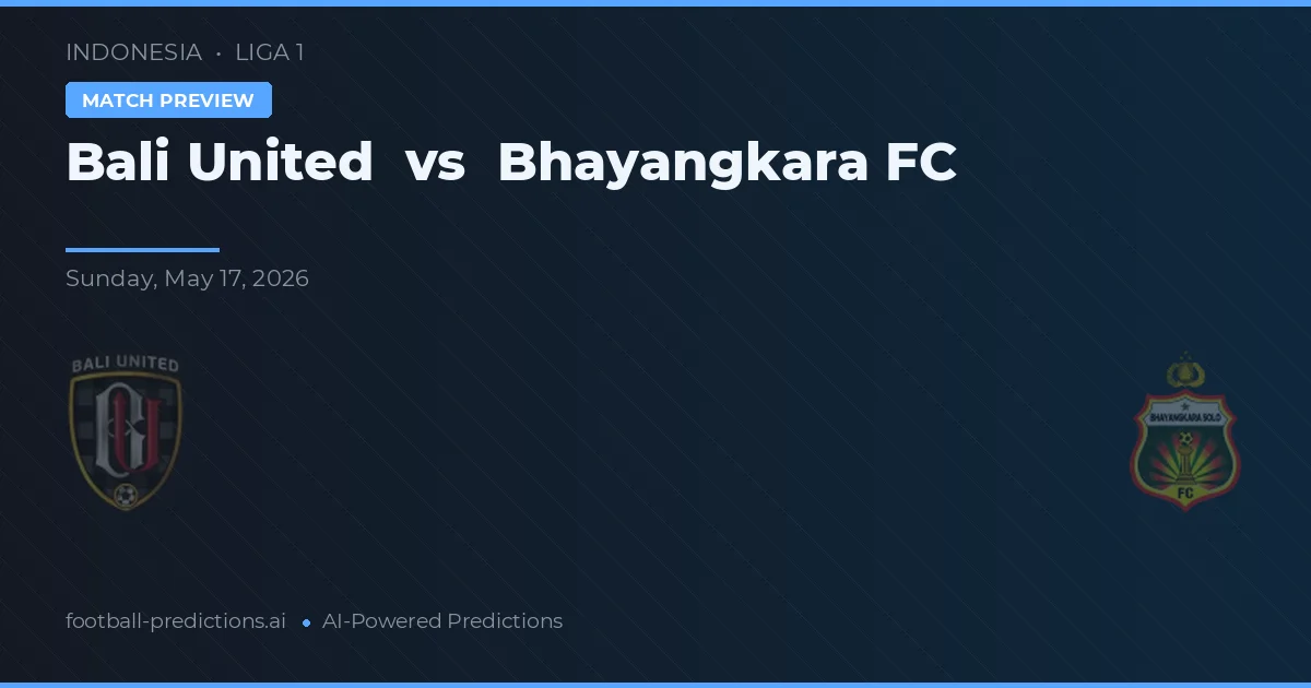 Bali United vs Bhayangkara FC — prognóstico e prévia do jogo