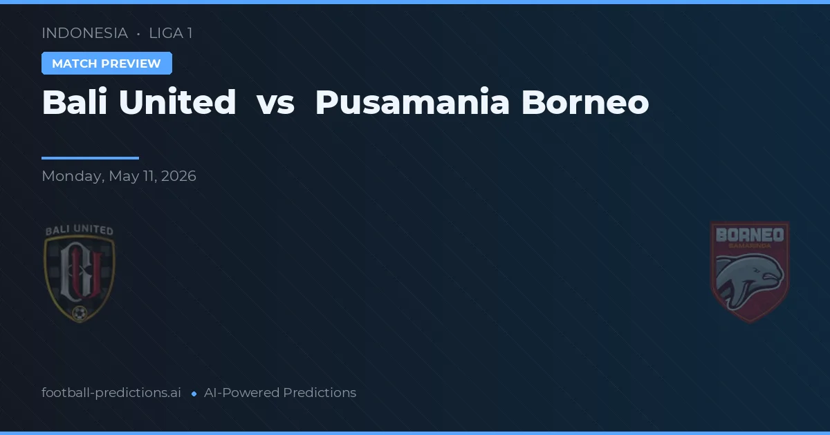Bali United vs Pusamania Borneo — prognóstico e prévia do jogo