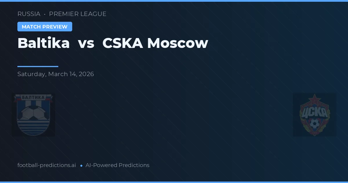 Baltika vs CSKA Moscou — prognóstico e prévia do jogo