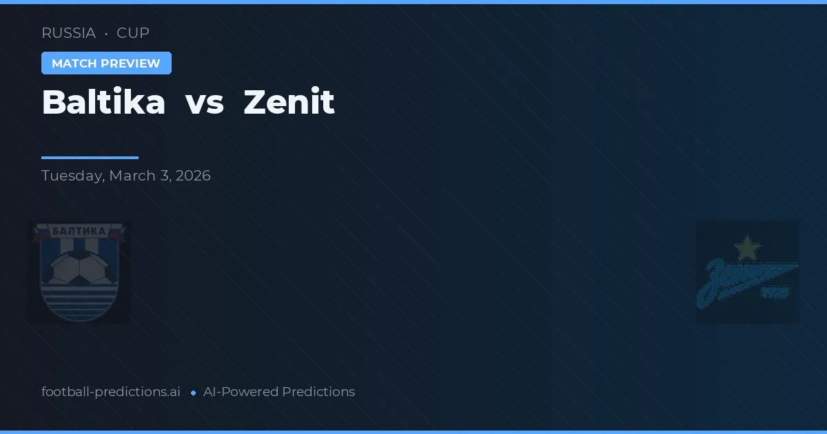 Baltika vs Zenit — prognóstico e prévia do jogo