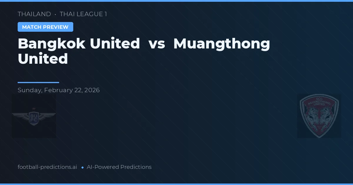 Bangkok United vs Muangthong United — prognóstico e prévia do jogo