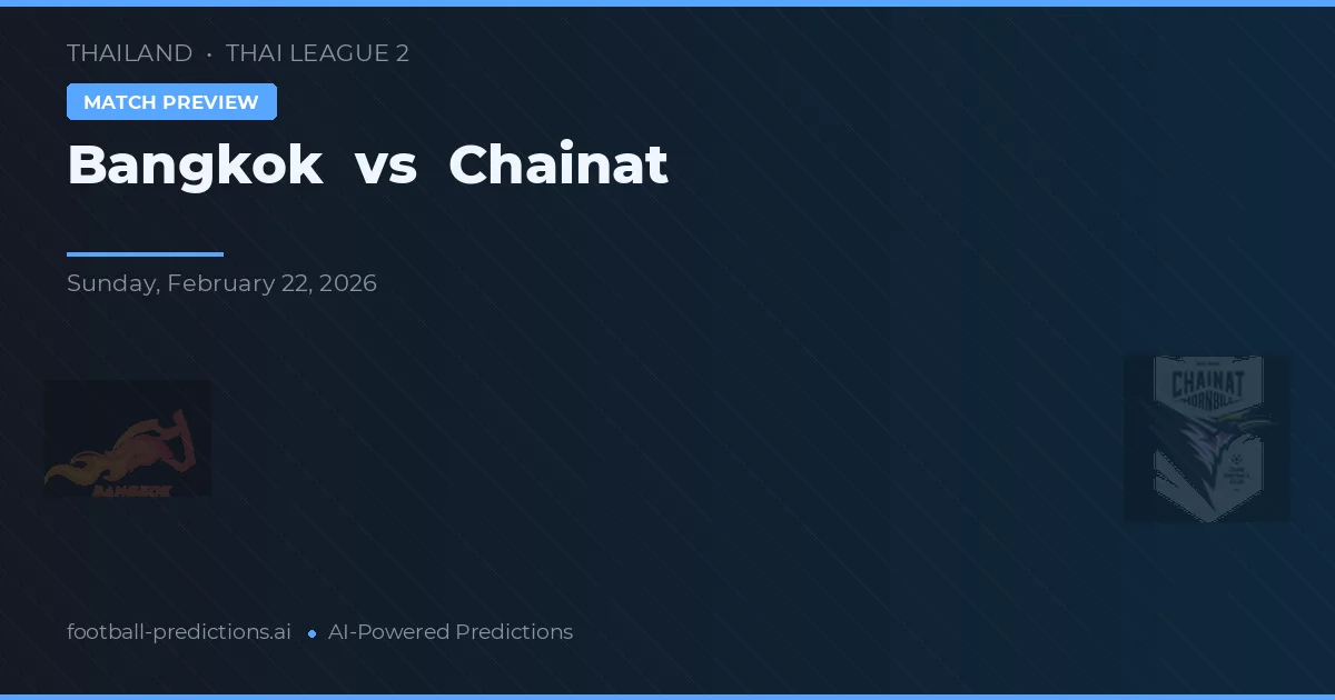 Bangkok vs Chainat — prognóstico e prévia do jogo