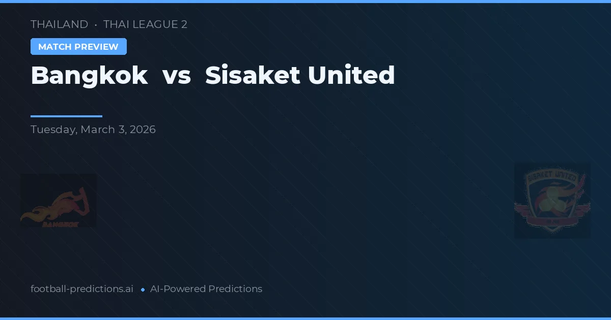 Bangkok vs Sisaket United — prognóstico e prévia do jogo