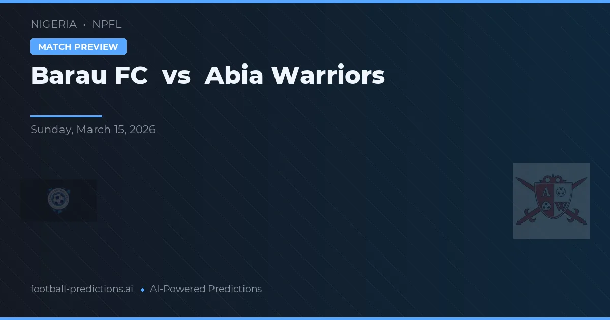 Barau FC vs Abia Warriors — prognóstico e prévia do jogo
