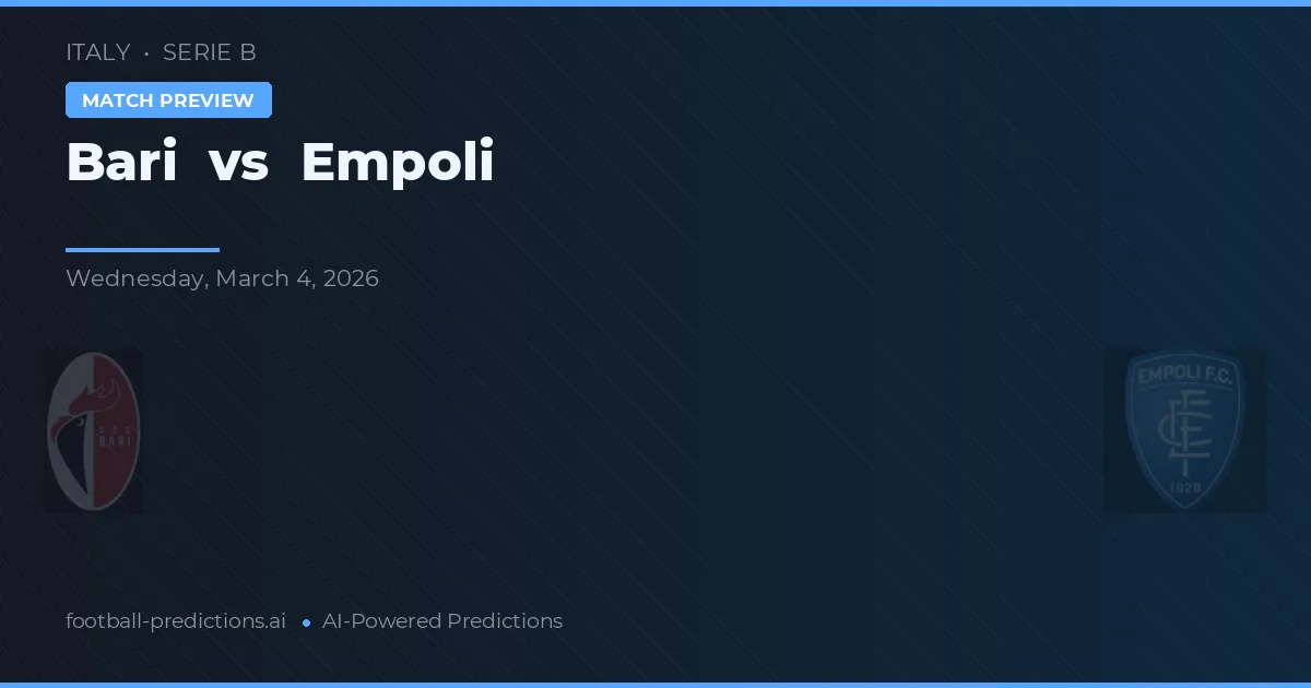 Bari vs Empoli — prognóstico e prévia do jogo