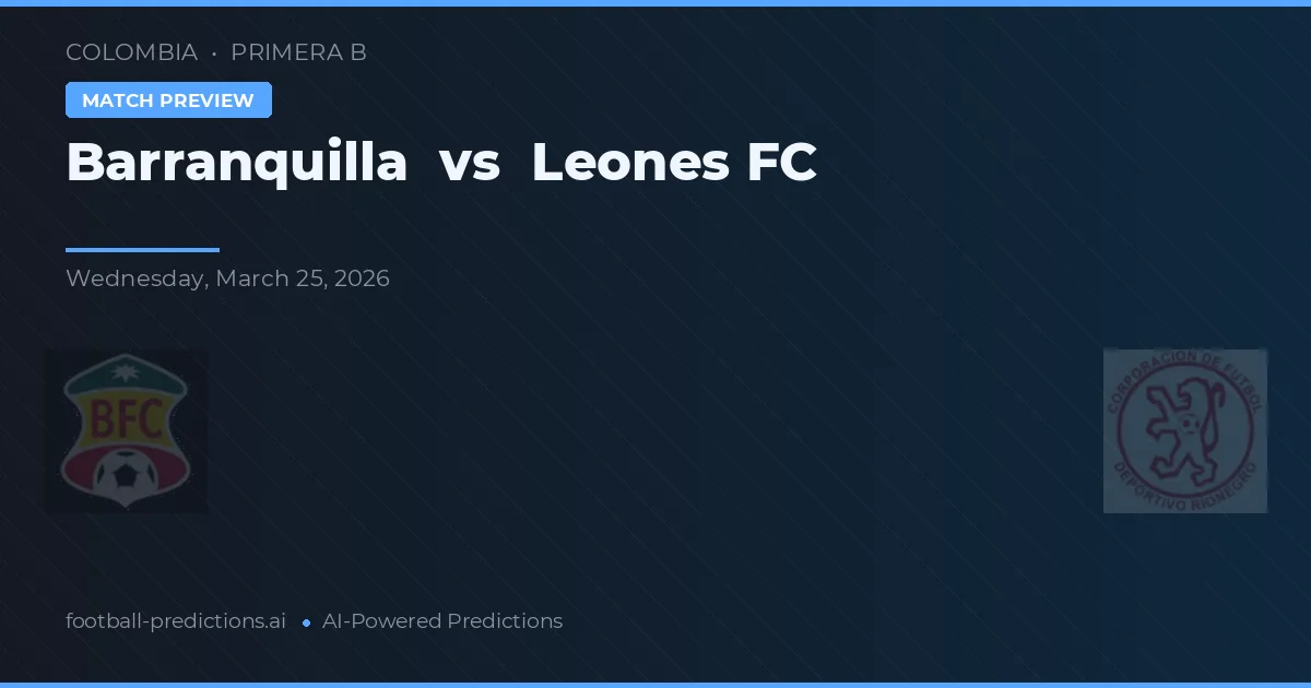 Barranquilla vs Leones FC — prognóstico e prévia do jogo
