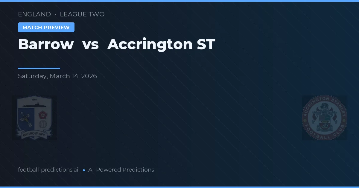 Barrow vs Accrington Stanley — prognóstico e prévia do jogo