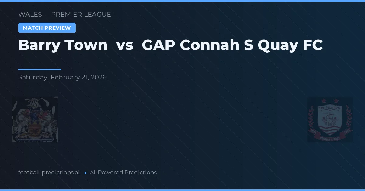Barry Town vs GAP Connah's Quay FC — prognóstico e prévia do jogo