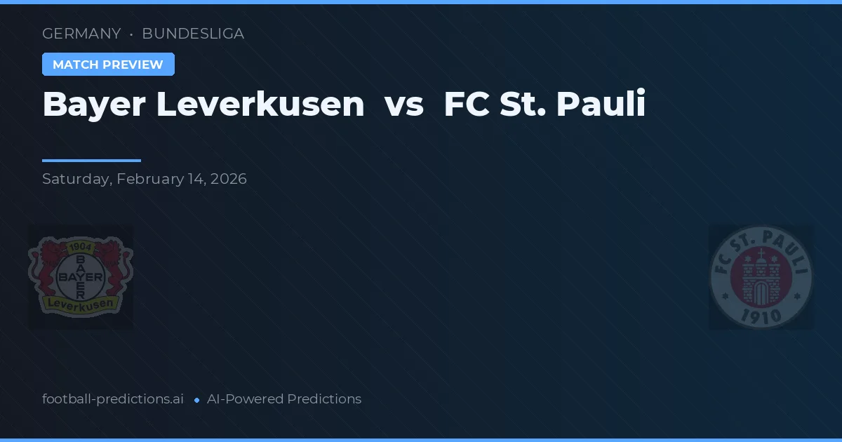 Bayer Leverkusen vs FC St. Pauli — prognóstico e prévia do jogo