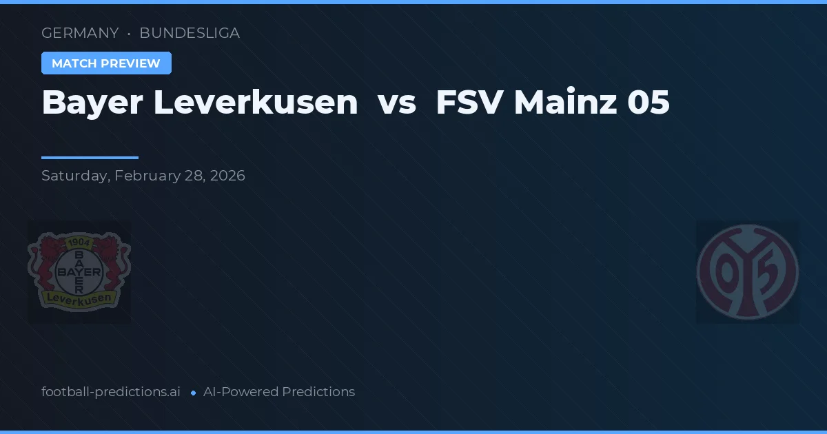 Bayer Leverkusen vs FSV Mainz 05 — prognóstico e prévia do jogo