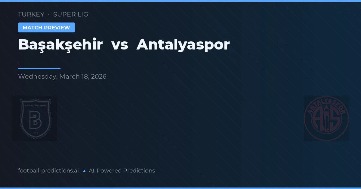 Başakşehir vs Antalyaspor — prognóstico e prévia do jogo