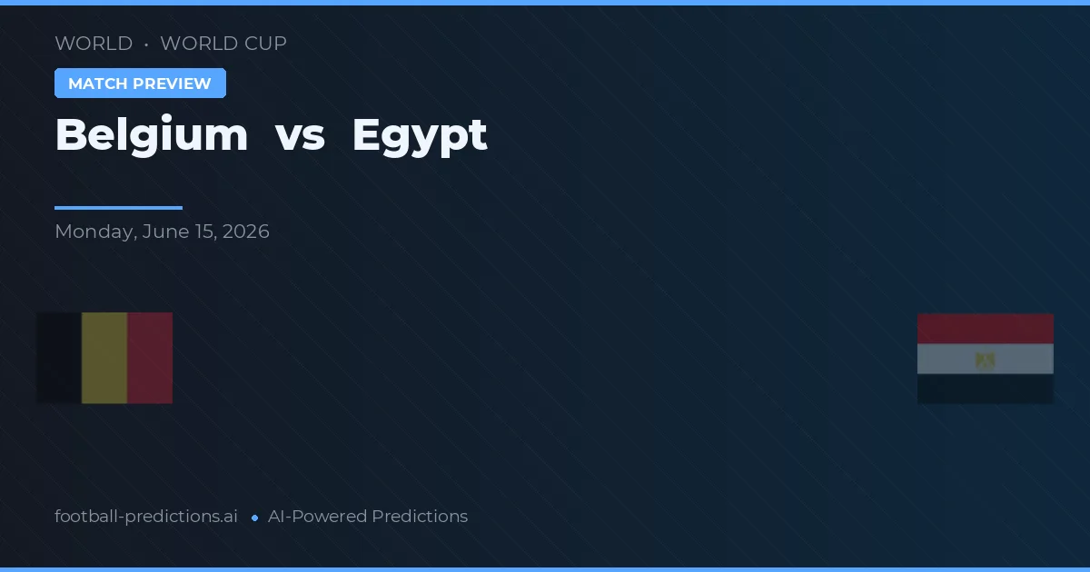 Bélgica vs Egito — prognóstico e prévia do jogo