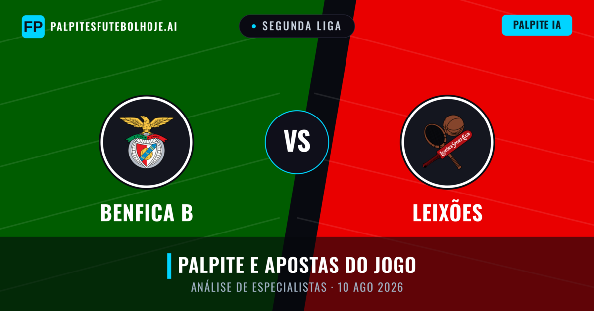 Benfica B vs Leixões — prognóstico e prévia do jogo