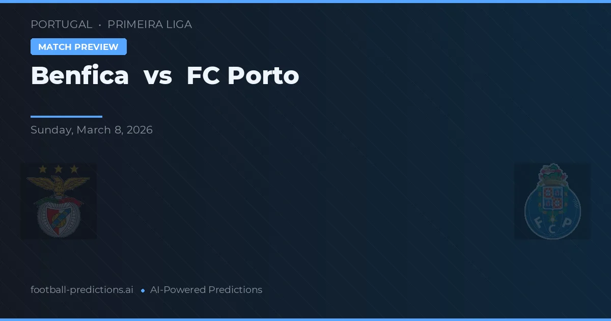 Benfica vs FC Porto — prognóstico e prévia do jogo