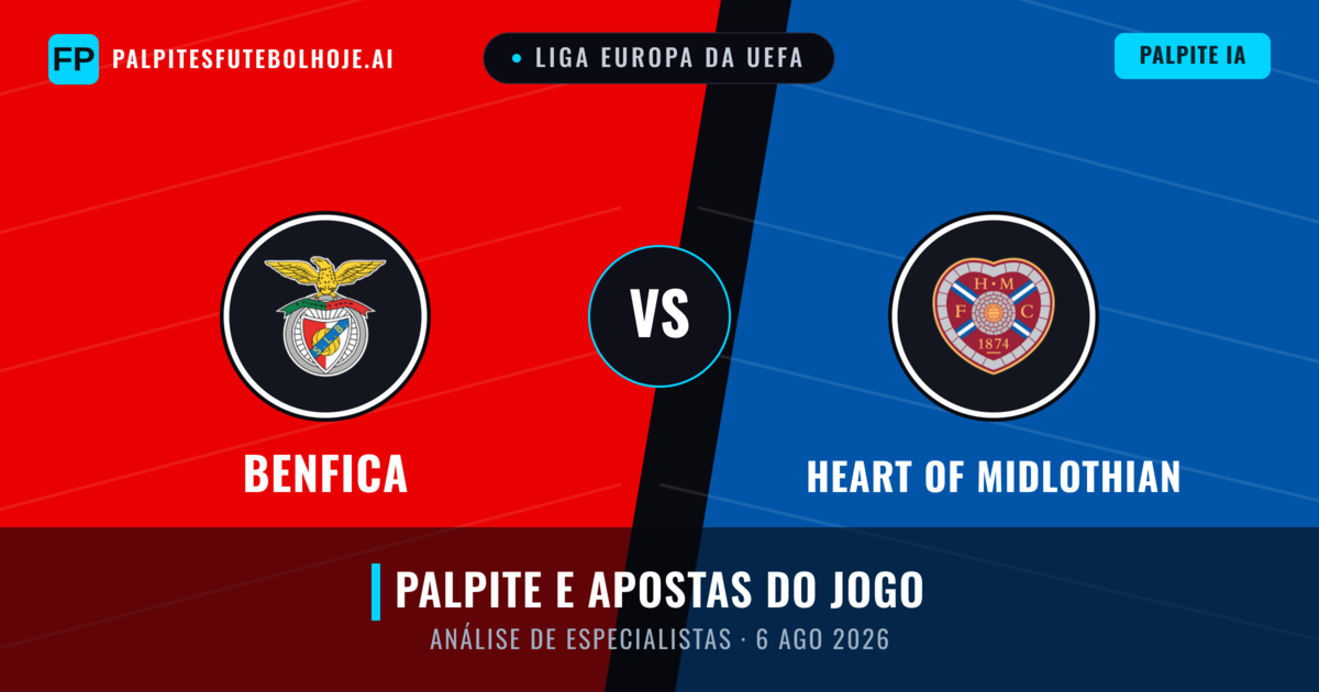 Benfica vs Heart of Midlothian — prognóstico e prévia do jogo