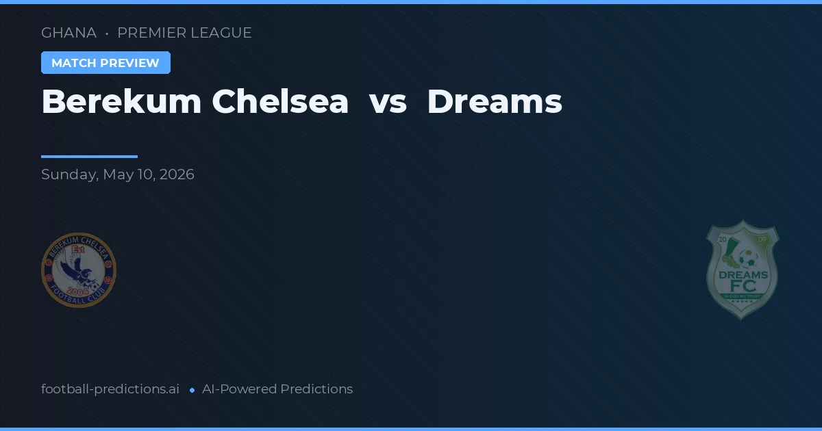 Berekum Chelsea vs Dreams — prognóstico e prévia do jogo