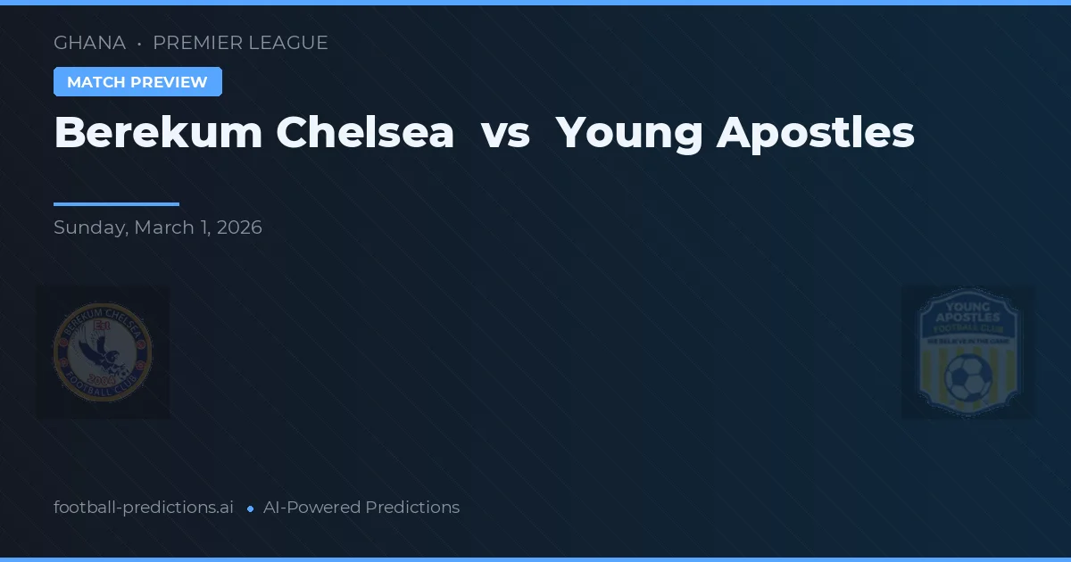 Berekum Chelsea vs Young Apostles — prognóstico e prévia do jogo