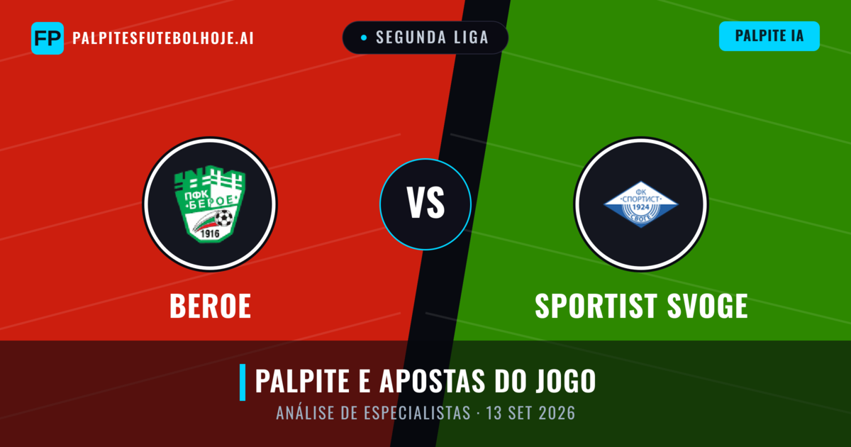 Beroe vs Sportist Svoge — prognóstico e prévia do jogo