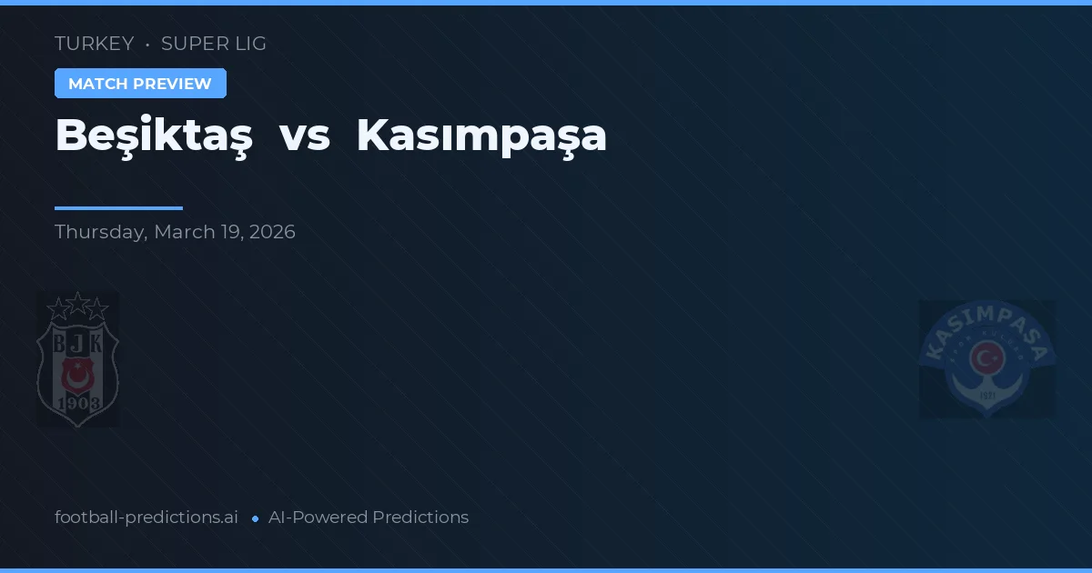 Beşiktaş vs Kasımpaşa — prognóstico e prévia do jogo