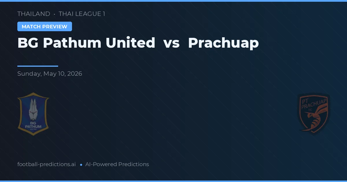 BG Pathum United vs Prachuap — prognóstico e prévia do jogo