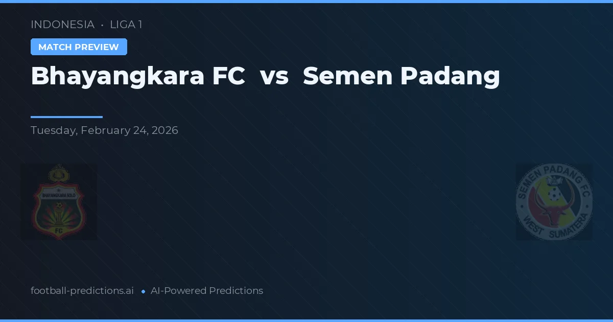 Bhayangkara FC vs Semen Padang — prognóstico e prévia do jogo