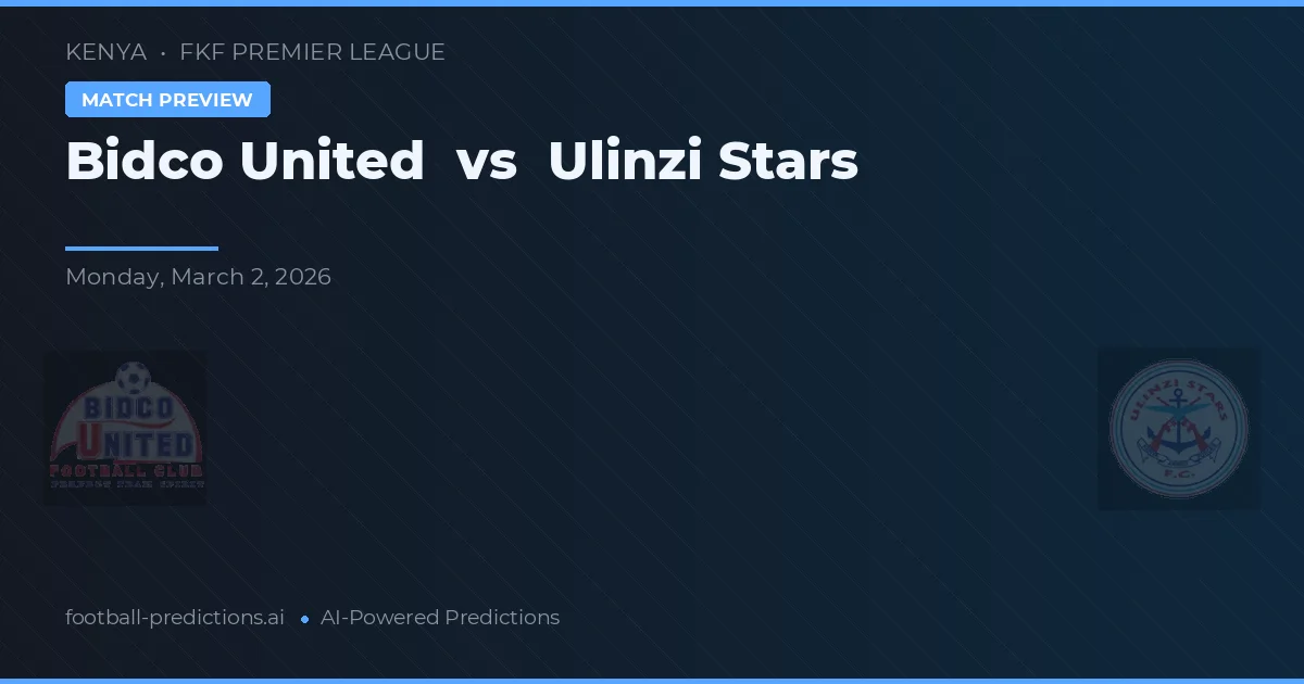 Bidco United vs Ulinzi Stars — prognóstico e prévia do jogo