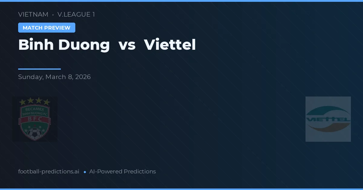 Bình Dương vs Viettel — prognóstico e prévia do jogo