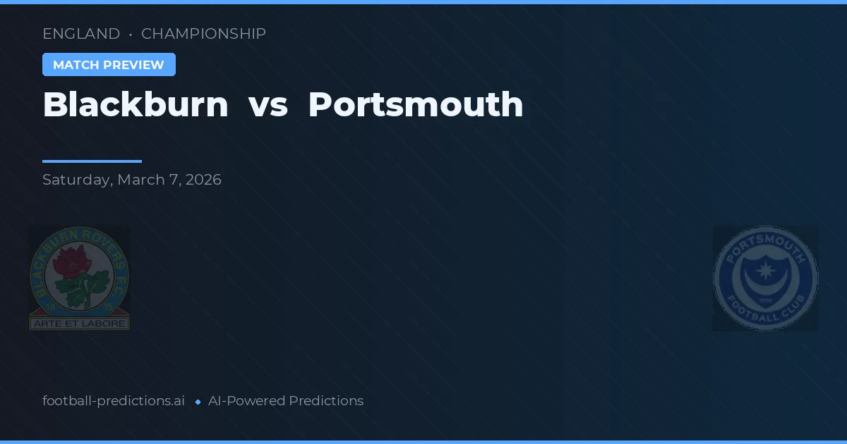 Blackburn vs Portsmouth — prognóstico e prévia do jogo
