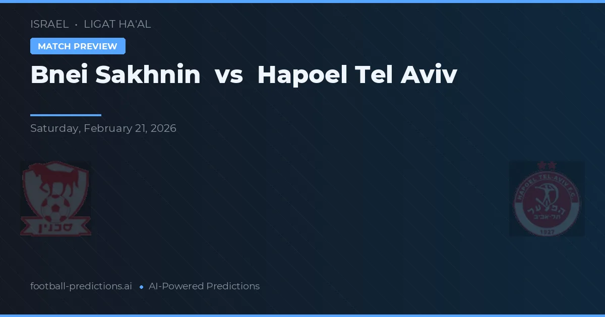 Bnei Sakhnin vs Hapoel Tel Aviv — prognóstico e prévia do jogo