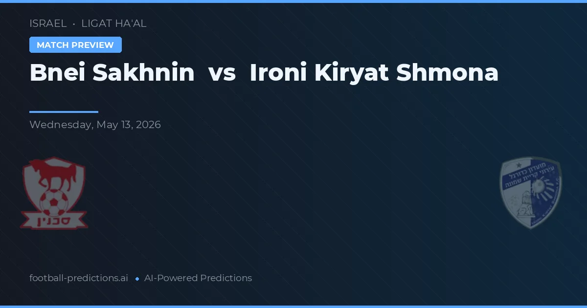 Bnei Sakhnin vs Ironi Kiryat Shmona — prognóstico e prévia do jogo