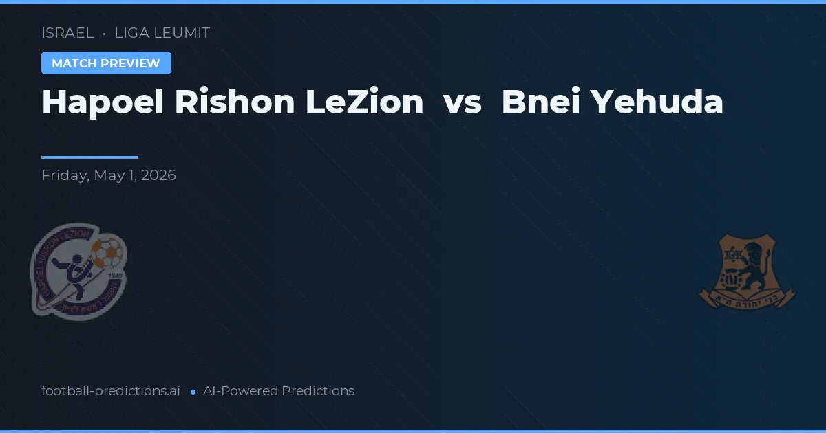 Hapoel Rishon LeZion vs Bnei Yehuda — prognóstico e prévia do jogo