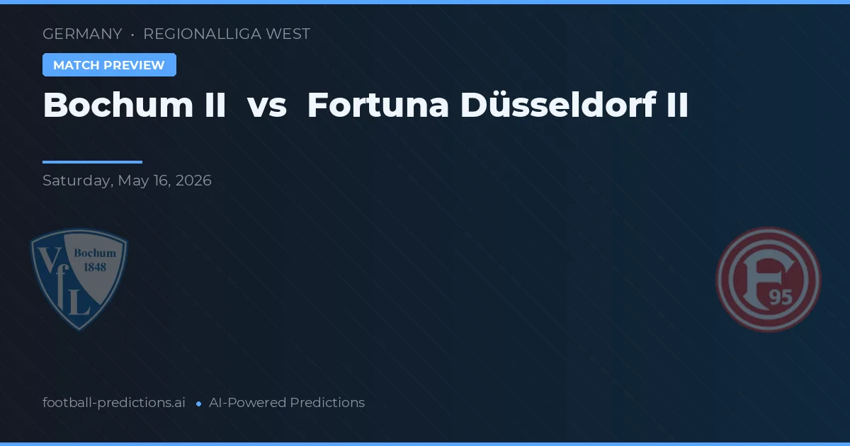 VfL Bochum II vs Fortuna Düsseldorf II — prognóstico e prévia do jogo