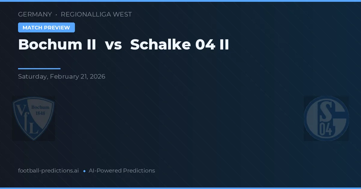 VfL Bochum II vs Schalke 04 II — prognóstico e prévia do jogo