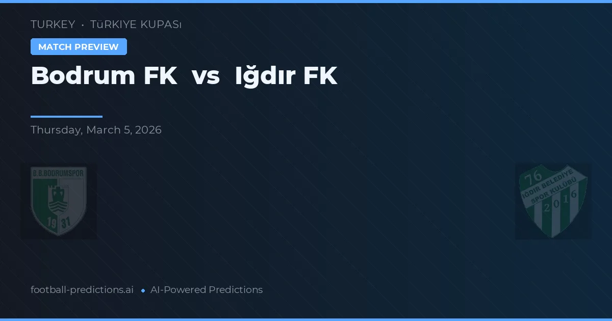Bodrum FK vs Iğdır FK — prognóstico e prévia do jogo