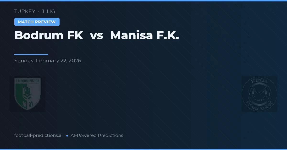 Bodrum FK vs Manisa F.K. — prognóstico e prévia do jogo