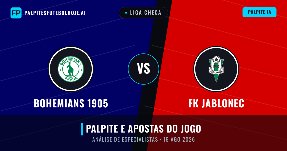 Bohemians 1905 vs FK Jablonec — prognóstico e prévia do jogo