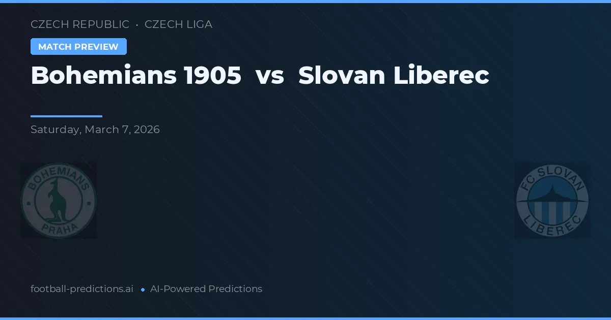 Bohemians 1905 vs Slovan Liberec — prognóstico e prévia do jogo