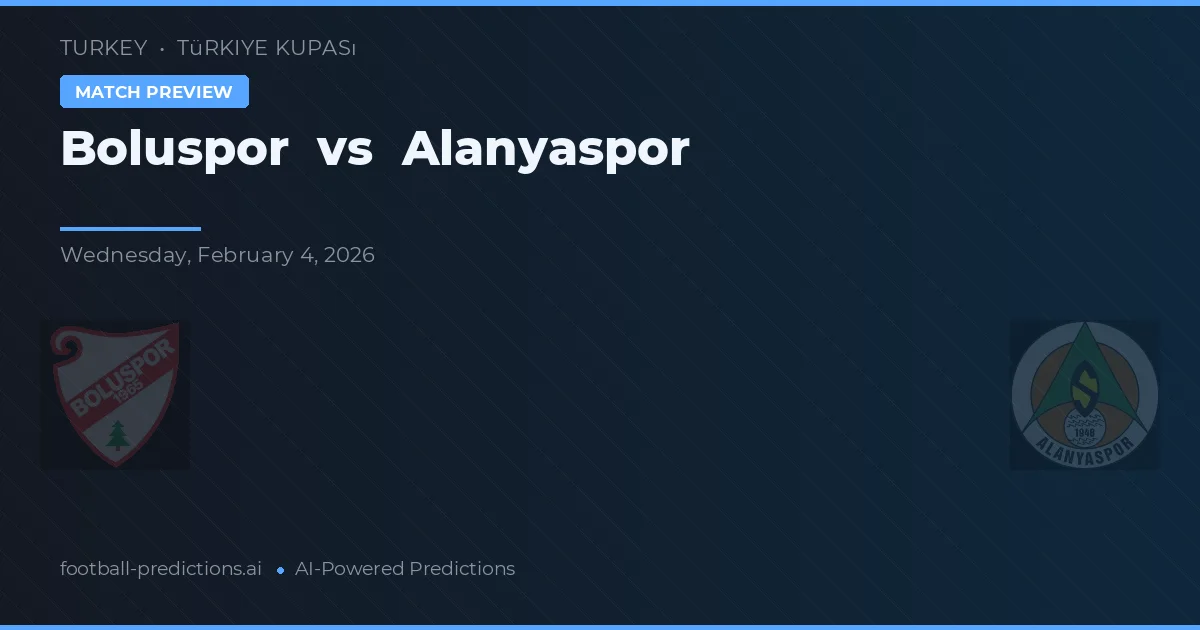 Boluspor vs Alanyaspor — prognóstico e prévia do jogo