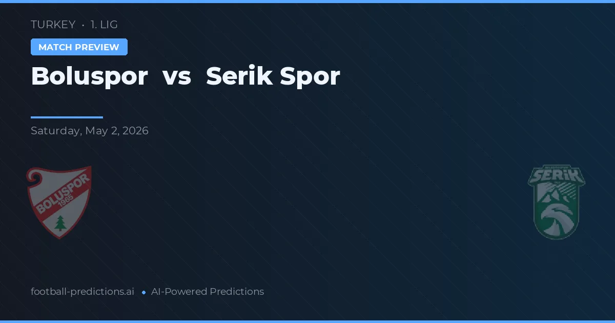 Boluspor vs Serik Spor — prognóstico e prévia do jogo