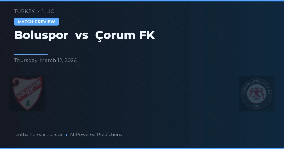 Boluspor vs Çorum FK — prognóstico e prévia do jogo
