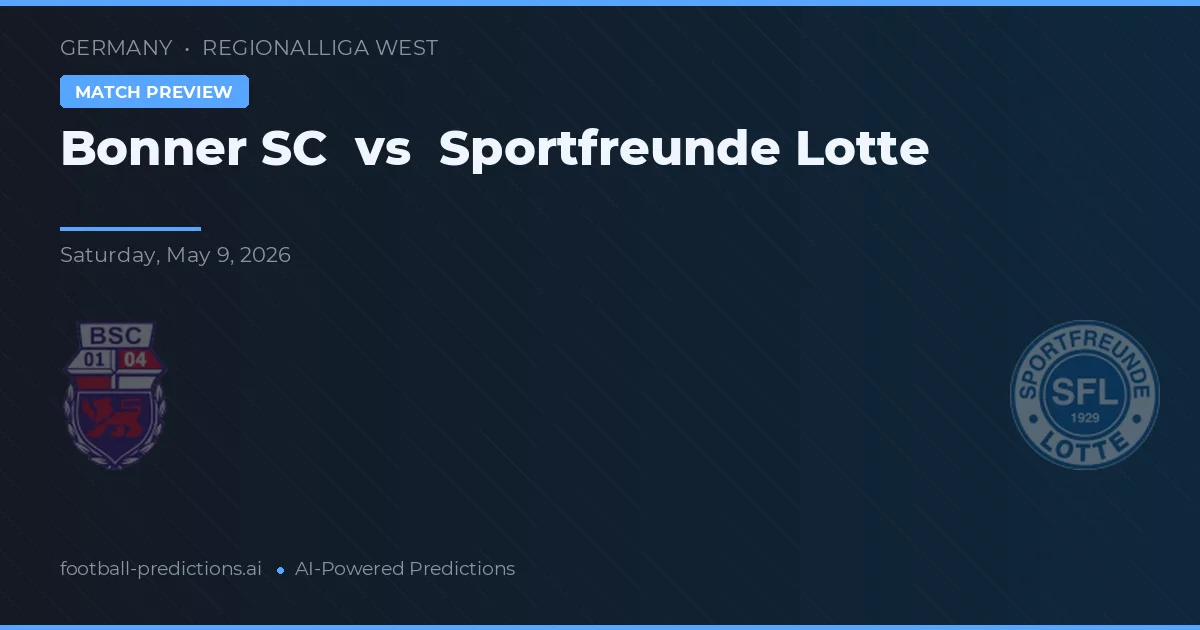 Bonner SC vs Sportfreunde Lotte — prognóstico e prévia do jogo