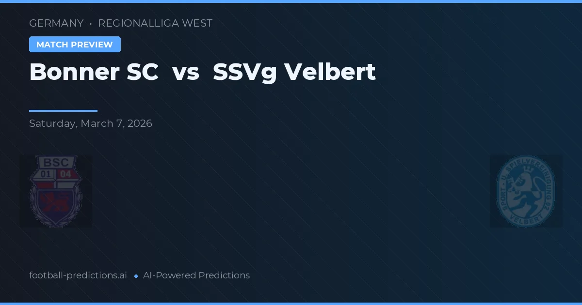 Bonner SC vs SSVg Velbert — prognóstico e prévia do jogo