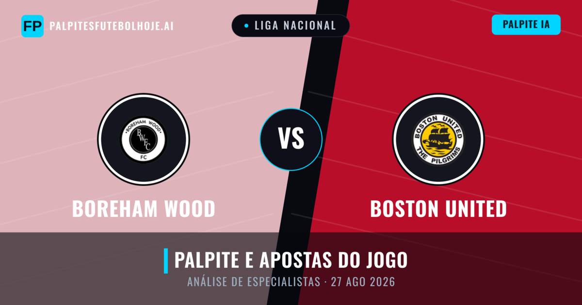 Boreham Wood vs Boston United — prognóstico e prévia do jogo