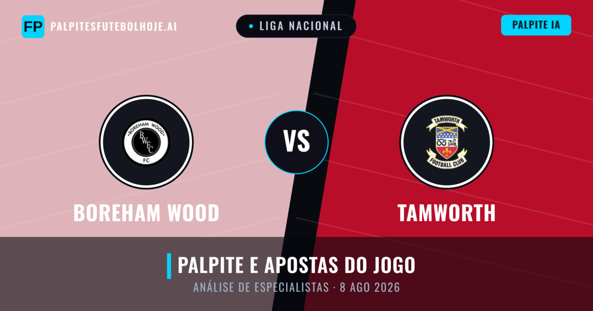 Boreham Wood vs Tamworth — prognóstico e prévia do jogo