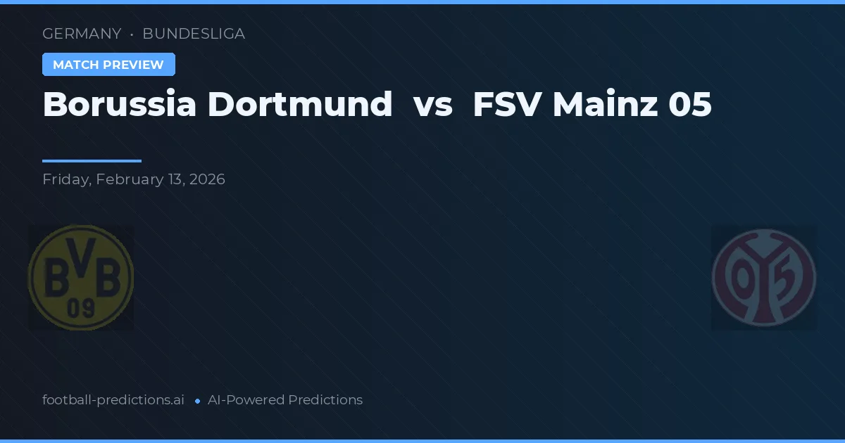 Borussia Dortmund vs FSV Mainz 05 — prognóstico e prévia do jogo