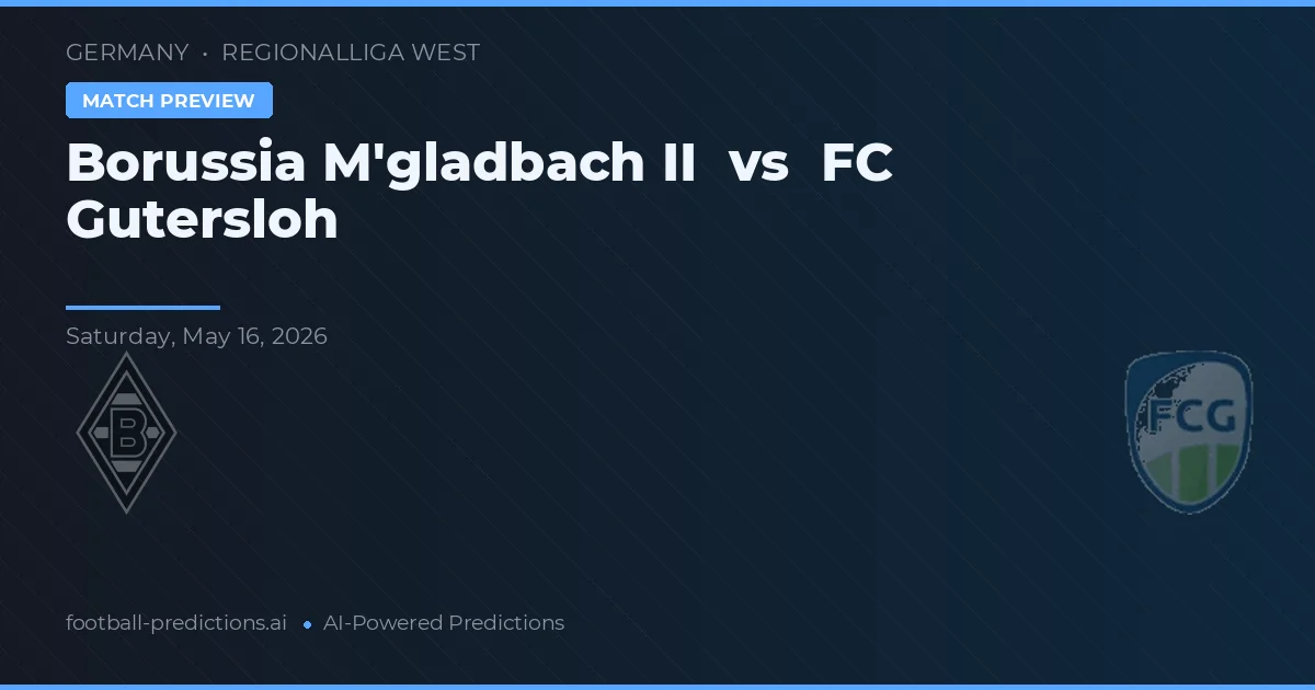 Borussia M'gladbach II vs Gutersloh — prognóstico e prévia do jogo
