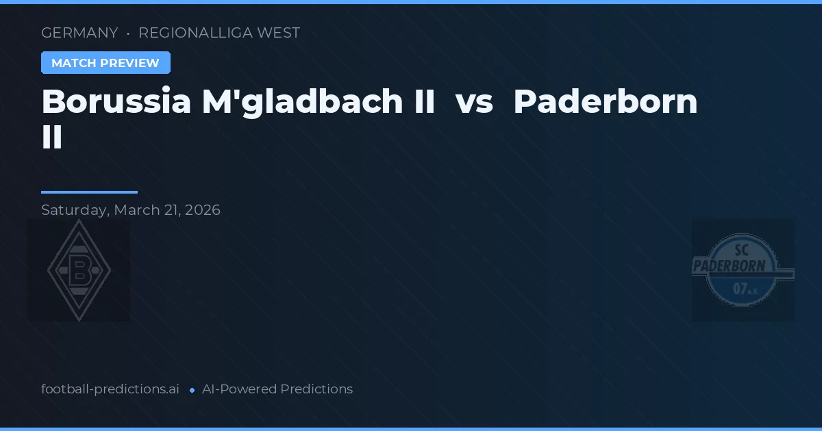 Borussia M'gladbach II vs Paderborn II — prognóstico e prévia do jogo